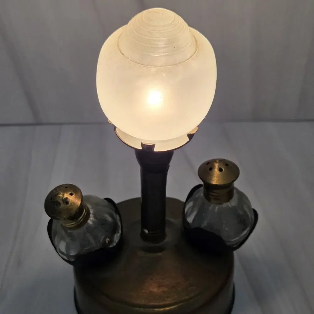 1960s MCM Accent Lamp Salt & Pepper Shaker Caddy